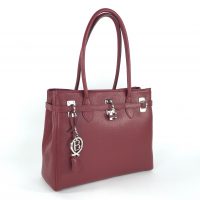 GRACE by BONDBERY® | Handtasche aus Leder, dunkelrot | Foto 02