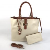 RIVIERA by BONDBERY® | Handtasche aus Leder in Hellbeige | Foto 01