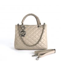 ZOE by BONDBERY® | Handtasche aus Leder in Beige | Foto 01