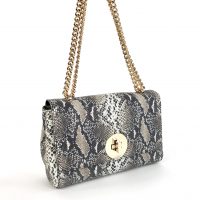 Handtasche aus Leder in Python-Prägung