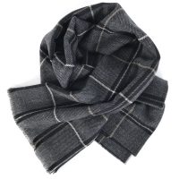 Karierter Schal in Grau aus der Bondbery Cashmere Collection - erhältlich bei www.bondbery.com