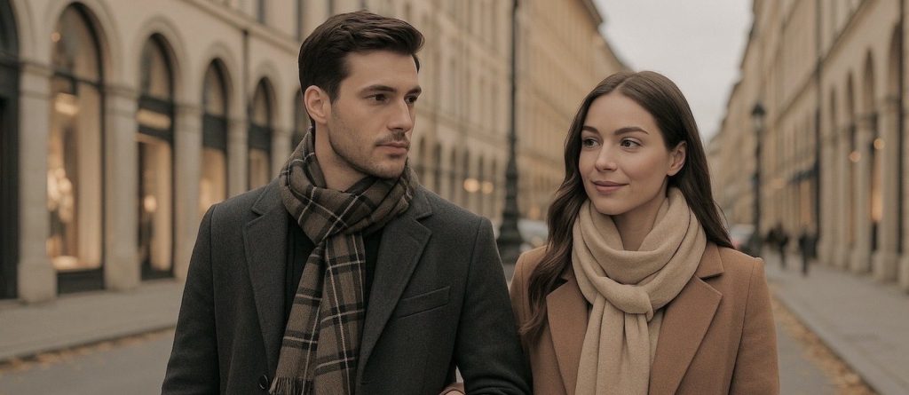 Unsere Models tragen Schals aus der Cashmere Collection und der City Collection von BONDBERY®